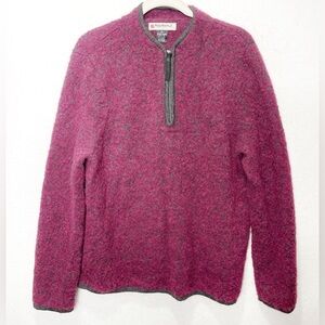 Red Maple Sportswear 1/4 Zip Alpaca Bamboo Blend Sweater Pullover Soft Texture